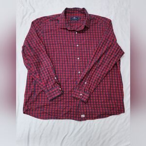 Vineyard Vines Red and Black Plaid Men's Shirt